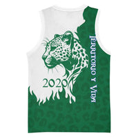 Indigenous Regions of Panama Naso Tjer Di Comarca Basketball Jersey with Jaguar Graphic and Green White Territory and Life 2020 - Wonder Print Shop