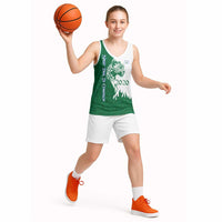 Indigenous Regions of Panama Naso Tjer Di Comarca Basketball Jersey with Jaguar Graphic and Green White Territory and Life 2020 - Wonder Print Shop