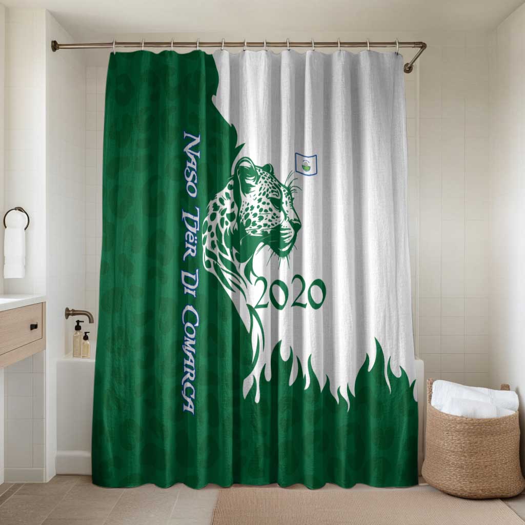 Indigenous Regions of Panama Naso Tjer Di Comarca Bathroom Set with Jaguar Graphic and Green White Territory and Life 2020 - Wonder Print Shop