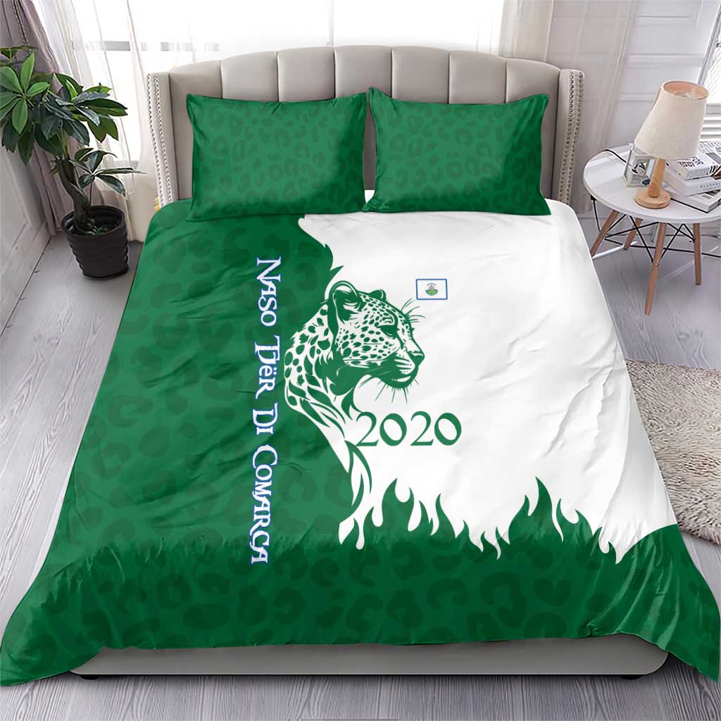 Indigenous Regions of Panama Naso Tjer Di Comarca Bedding Set with Jaguar Graphic and Green White Territory and Life 2020 - Wonder Print Shop
