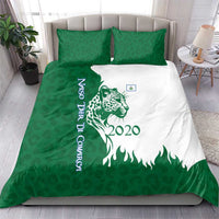 Indigenous Regions of Panama Naso Tjer Di Comarca Bedding Set with Jaguar Graphic and Green White Territory and Life 2020 - Wonder Print Shop