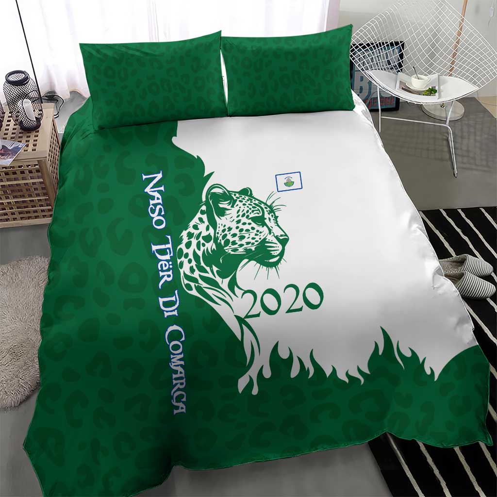 Indigenous Regions of Panama Naso Tjer Di Comarca Bedding Set with Jaguar Graphic and Green White Territory and Life 2020 - Wonder Print Shop