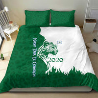 Indigenous Regions of Panama Naso Tjer Di Comarca Bedding Set with Jaguar Graphic and Green White Territory and Life 2020 - Wonder Print Shop