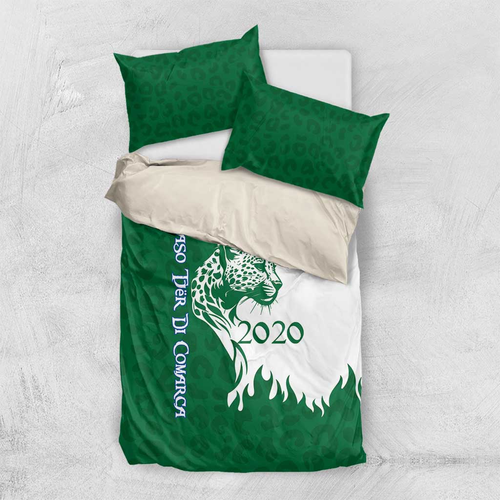 Indigenous Regions of Panama Naso Tjer Di Comarca Bedding Set with Jaguar Graphic and Green White Territory and Life 2020 - Wonder Print Shop