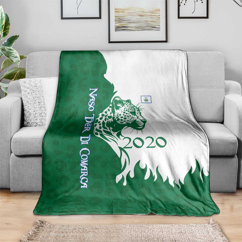 Indigenous Regions of Panama Naso Tjer Di Comarca Blanket with Jaguar Graphic and Green White Territory and Life 2020 - Wonder Print Shop