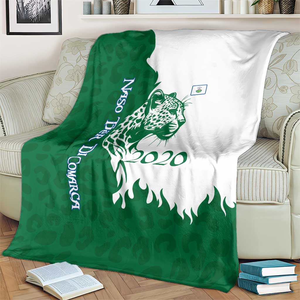 Indigenous Regions of Panama Naso Tjer Di Comarca Blanket with Jaguar Graphic and Green White Territory and Life 2020 - Wonder Print Shop