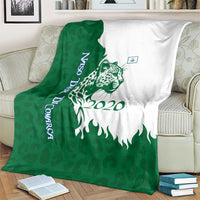 Indigenous Regions of Panama Naso Tjer Di Comarca Blanket with Jaguar Graphic and Green White Territory and Life 2020 - Wonder Print Shop