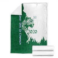 Indigenous Regions of Panama Naso Tjer Di Comarca Blanket with Jaguar Graphic and Green White Territory and Life 2020 - Wonder Print Shop