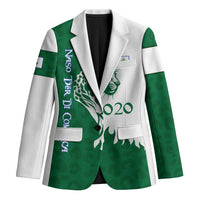 Indigenous Regions of Panama Naso Tjer Di Comarca Blazer with Jaguar Graphic and Green White Territory and Life 2020 - Wonder Print Shop
