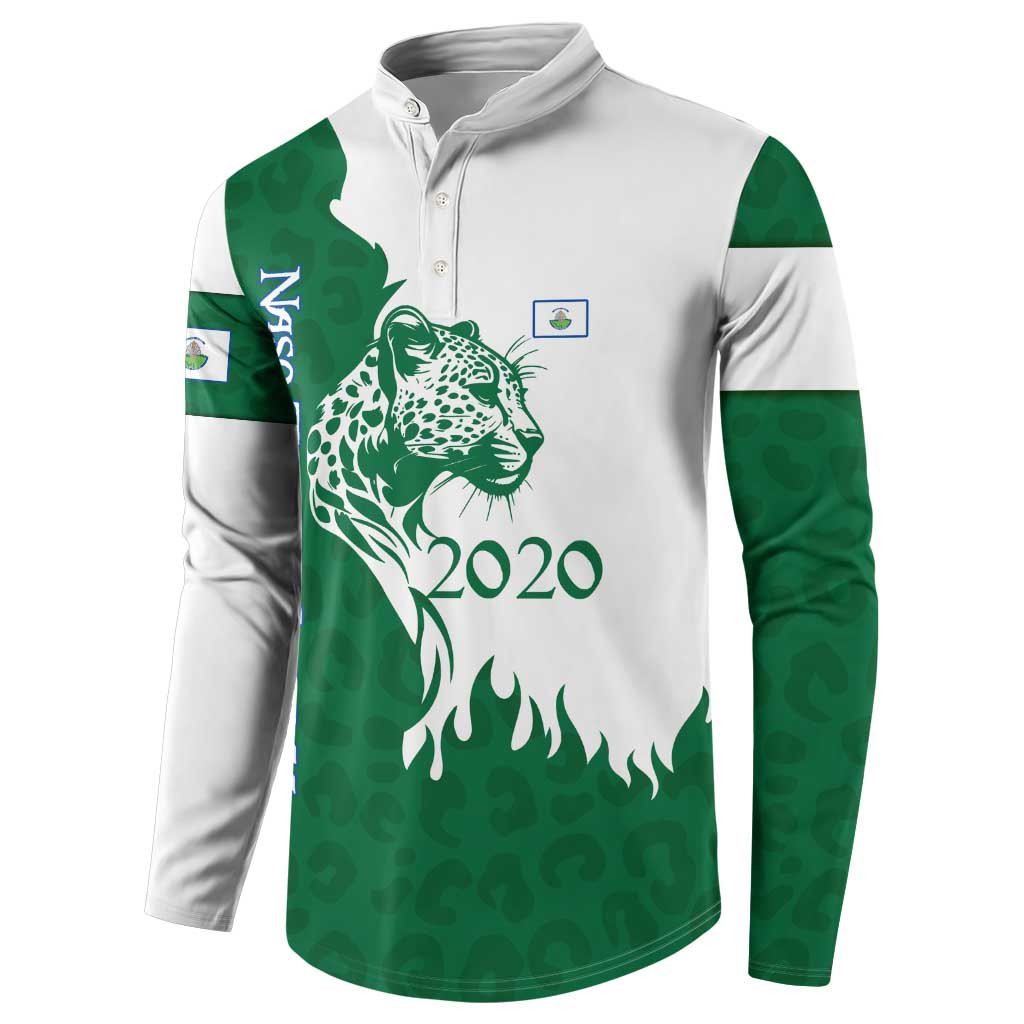 Indigenous Regions of Panama Naso Tjer Di Comarca Button Sweatshirt with Jaguar Graphic and Green White Territory and Life 2020 - Wonder Print Shop