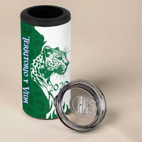 Indigenous Regions of Panama Naso Tjer Di Comarca 4 in 1 Can Cooler Tumbler with Jaguar Graphic and Green White Territory and Life 2020 - Wonder Print Shop