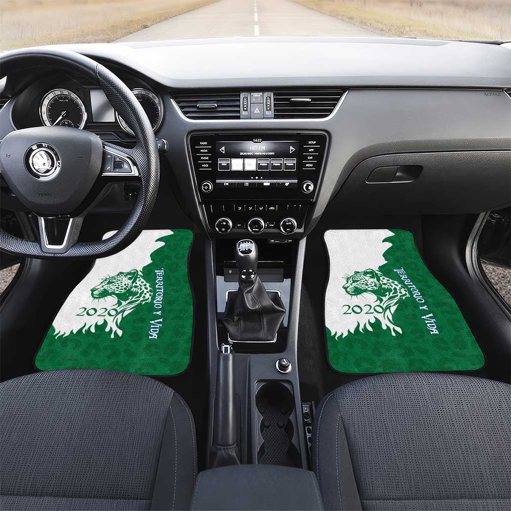 Indigenous Regions of Panama Naso Tjer Di Comarca Car Mats with Jaguar Graphic and Green White Territory and Life 2020 - Wonder Print Shop