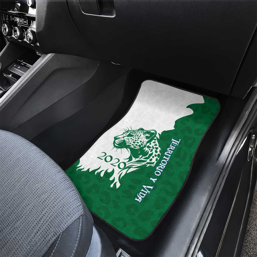 Indigenous Regions of Panama Naso Tjer Di Comarca Car Mats with Jaguar Graphic and Green White Territory and Life 2020 - Wonder Print Shop