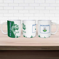 Indigenous Regions of Panama Naso Tjer Di Comarca Ceramic Mug with Jaguar Graphic and Green White Territory and Life 2020 - Wonder Print Shop