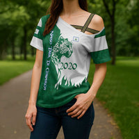 Indigenous Regions of Panama Naso Tjer Di Comarca Cross Shoulder Shirt with Jaguar Graphic and Green White Territory and Life 2020 - Wonder Print Shop
