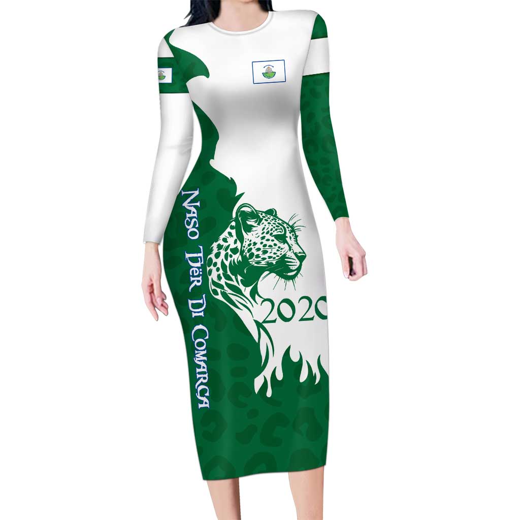 Indigenous Regions of Panama Naso Tjer Di Comarca Family Matching Long Sleeve Bodycon Dress and Hawaiian Shirt with Jaguar Graphic and Green White Territory and Life 2020 - Wonder Print Shop