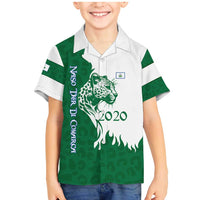 Indigenous Regions of Panama Naso Tjer Di Comarca Family Matching Mermaid Dress and Hawaiian Shirt with Jaguar Graphic and Green White Territory and Life 2020 - Wonder Print Shop