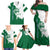 Indigenous Regions of Panama Naso Tjer Di Comarca Family Matching Off Shoulder Maxi Dress and Hawaiian Shirt with Jaguar Graphic and Green White Territory and Life 2020 - Wonder Print Shop