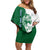 Indigenous Regions of Panama Naso Tjer Di Comarca Family Matching Off Shoulder Short Dress and Hawaiian Shirt with Jaguar Graphic and Green White Territory and Life 2020 - Wonder Print Shop