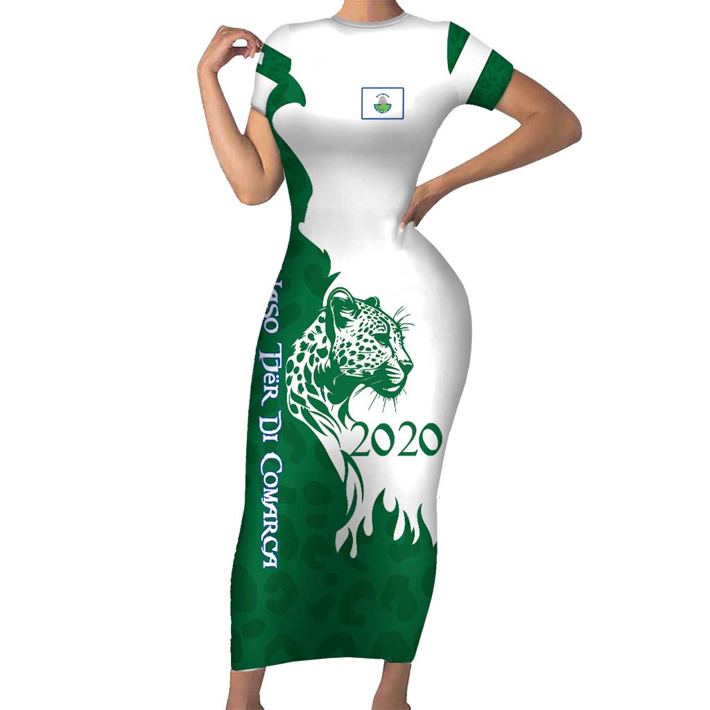 Indigenous Regions of Panama Naso Tjer Di Comarca Family Matching Short Sleeve Bodycon Dress and Hawaiian Shirt with Jaguar Graphic and Green White Territory and Life 2020 - Wonder Print Shop