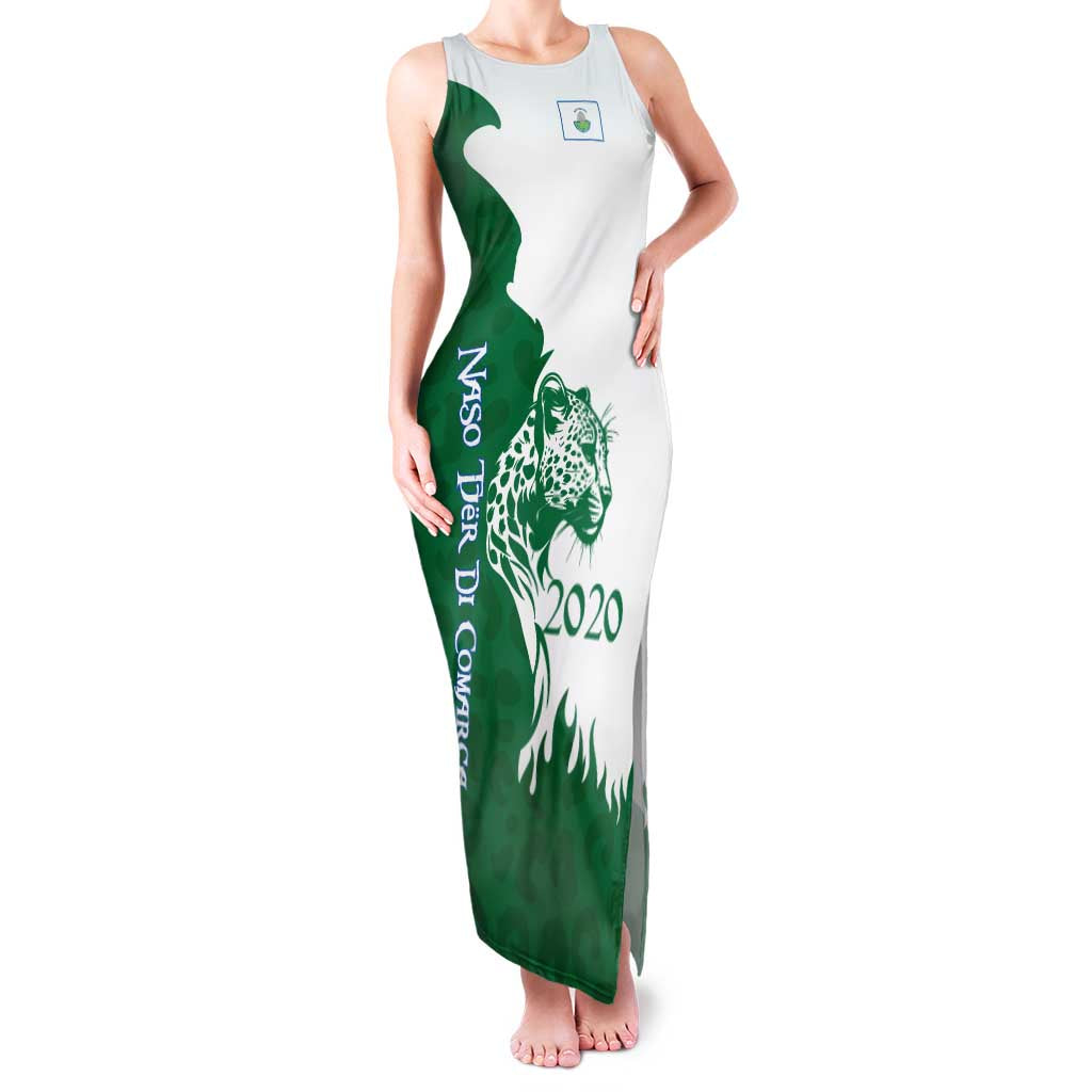 Indigenous Regions of Panama Naso Tjer Di Comarca Family Matching Tank Maxi Dress and Hawaiian Shirt with Jaguar Graphic and Green White Territory and Life 2020 - Wonder Print Shop
