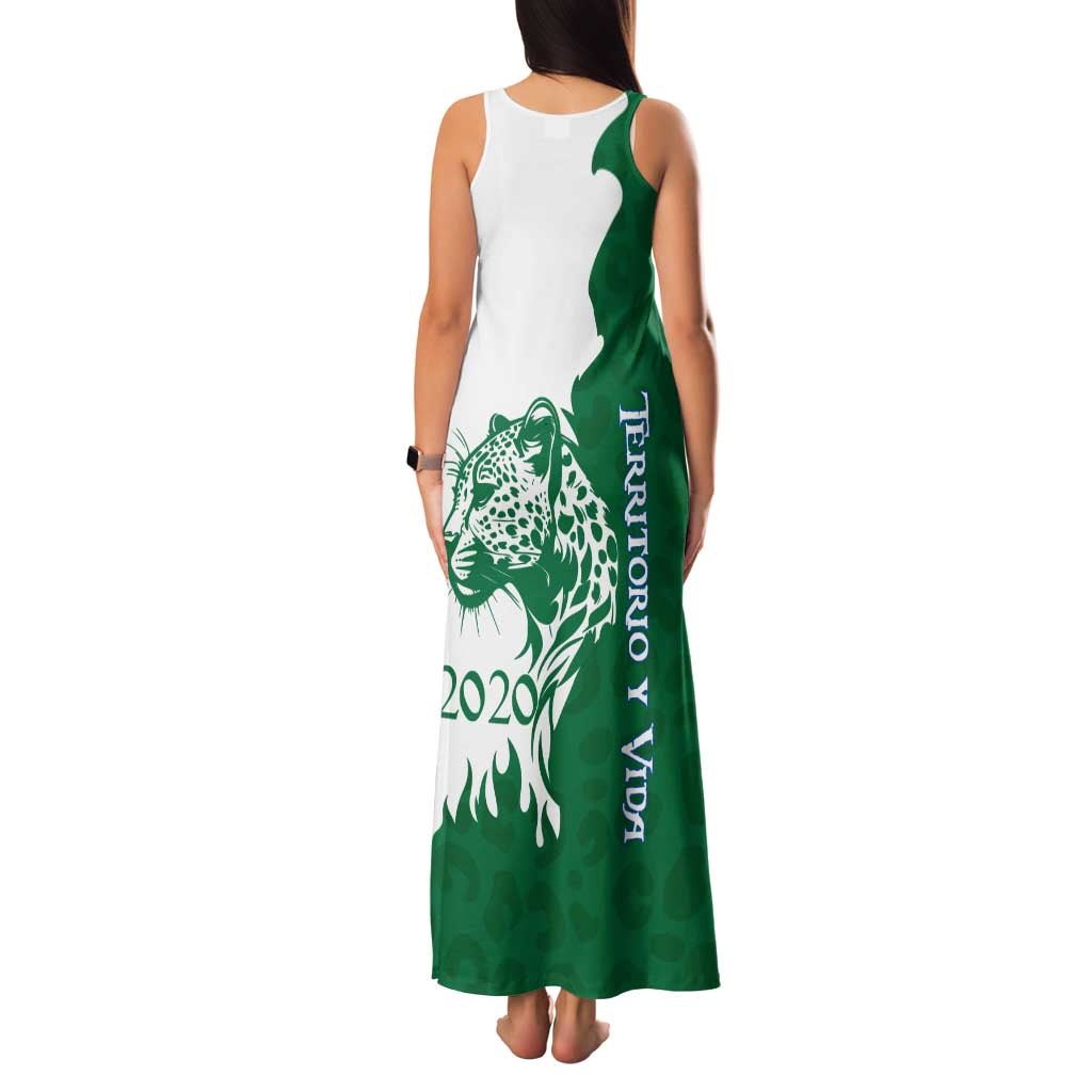 Indigenous Regions of Panama Naso Tjer Di Comarca Family Matching Tank Maxi Dress and Hawaiian Shirt with Jaguar Graphic and Green White Territory and Life 2020 - Wonder Print Shop