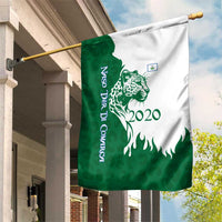 Indigenous Regions of Panama Naso Tjer Di Comarca Garden Flag with Jaguar Graphic and Green White Territory and Life 2020 - Wonder Print Shop