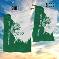 Indigenous Regions of Panama Naso Tjer Di Comarca Garden Flag with Jaguar Graphic and Green White Territory and Life 2020 - Wonder Print Shop