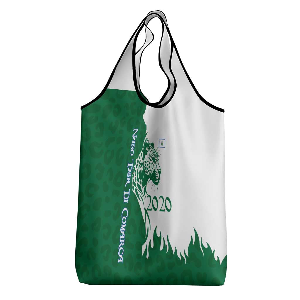 Indigenous Regions of Panama Naso Tjer Di Comarca Grocery Bag with Jaguar Graphic and Green White Territory and Life 2020 - Wonder Print Shop