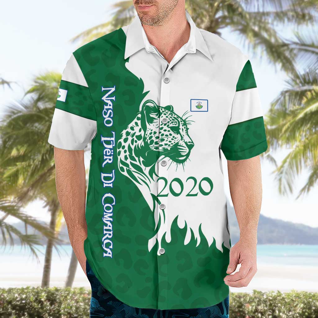 Indigenous Regions of Panama Naso Tjer Di Comarca Hawaiian Shirt with Jaguar Graphic and Green White Territory and Life 2020 - Wonder Print Shop