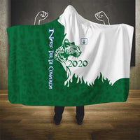 Indigenous Regions of Panama Naso Tjer Di Comarca Hooded Blanket with Jaguar Graphic and Green White Territory and Life 2020 - Wonder Print Shop