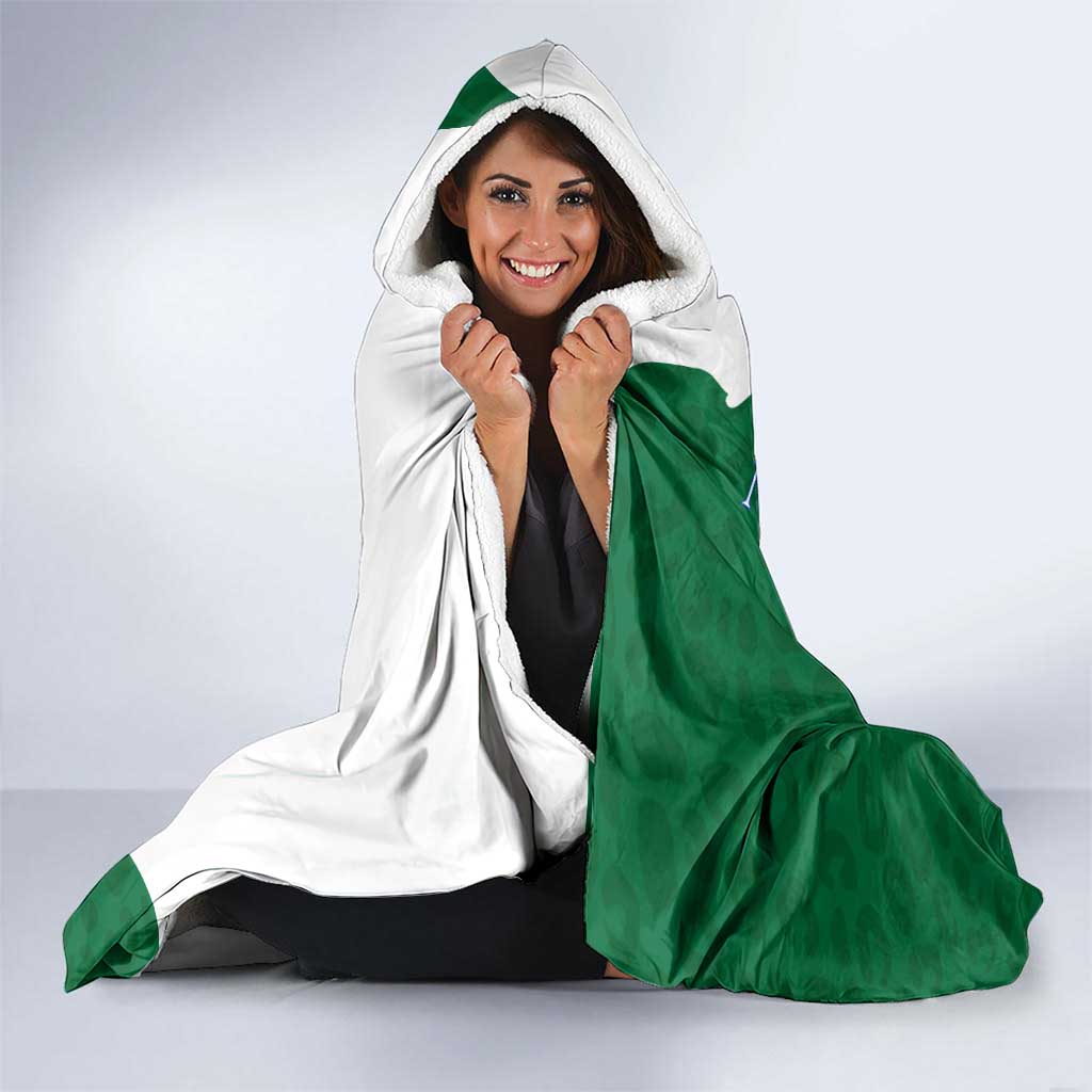 Indigenous Regions of Panama Naso Tjer Di Comarca Hooded Blanket with Jaguar Graphic and Green White Territory and Life 2020 - Wonder Print Shop