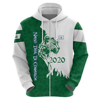 Indigenous Regions of Panama Naso Tjer Di Comarca Hoodie with Jaguar Graphic and Green White Territory and Life 2020 - Wonder Print Shop