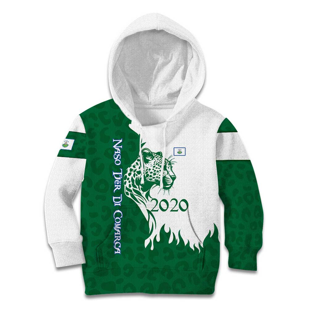 Indigenous Regions of Panama Naso Tjer Di Comarca Kid Hoodie with Jaguar Graphic and Green White Territory and Life 2020 - Wonder Print Shop