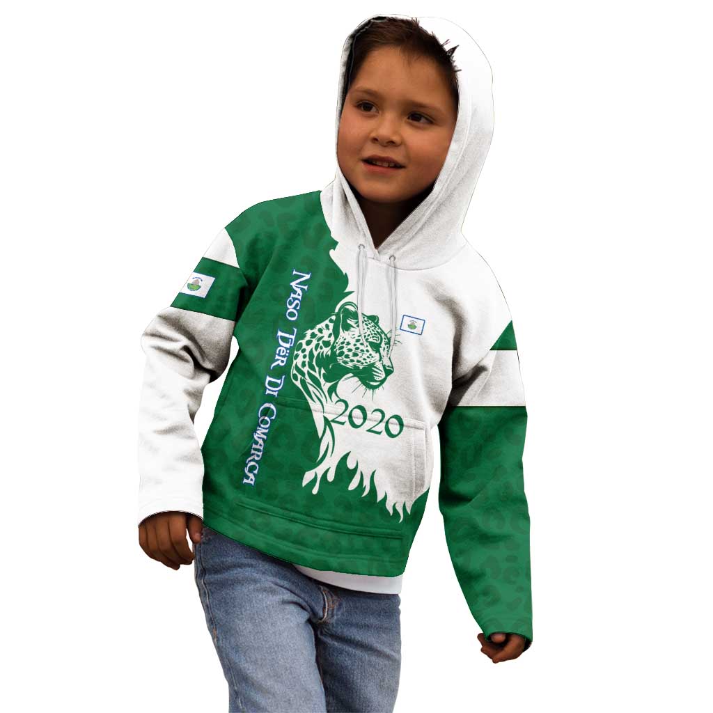 Indigenous Regions of Panama Naso Tjer Di Comarca Kid Hoodie with Jaguar Graphic and Green White Territory and Life 2020 - Wonder Print Shop