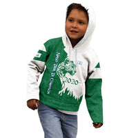 Indigenous Regions of Panama Naso Tjer Di Comarca Kid Hoodie with Jaguar Graphic and Green White Territory and Life 2020 - Wonder Print Shop