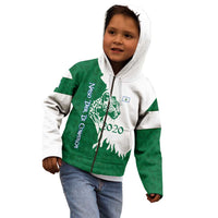 Indigenous Regions of Panama Naso Tjer Di Comarca Kid Hoodie with Jaguar Graphic and Green White Territory and Life 2020 - Wonder Print Shop