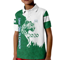 Indigenous Regions of Panama Naso Tjer Di Comarca Kid Polo Shirt with Jaguar Graphic and Green White Territory and Life 2020 - Wonder Print Shop