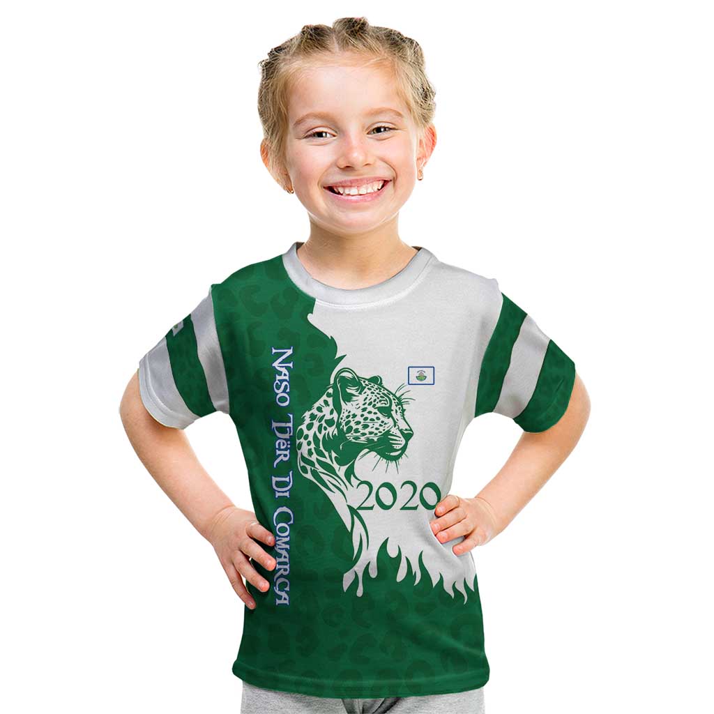 Indigenous Regions of Panama Naso Tjer Di Comarca Kid T Shirt with Jaguar Graphic and Green White Territory and Life 2020 - Wonder Print Shop