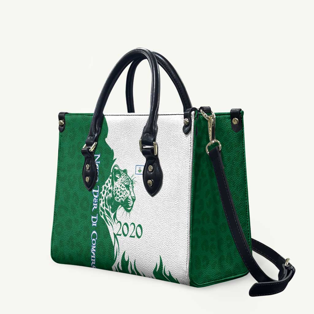 Indigenous Regions of Panama Naso Tjer Di Comarca Leather Bag with Jaguar Graphic and Green White Territory and Life 2020 - Wonder Print Shop