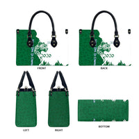 Indigenous Regions of Panama Naso Tjer Di Comarca Leather Bag with Jaguar Graphic and Green White Territory and Life 2020 - Wonder Print Shop