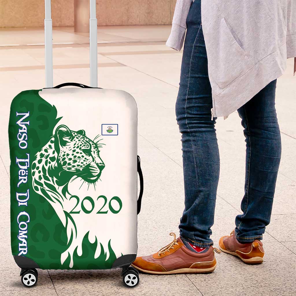 Indigenous Regions of Panama Naso Tjer Di Comarca Luggage Cover with Jaguar Graphic and Green White Territory and Life 2020 - Wonder Print Shop