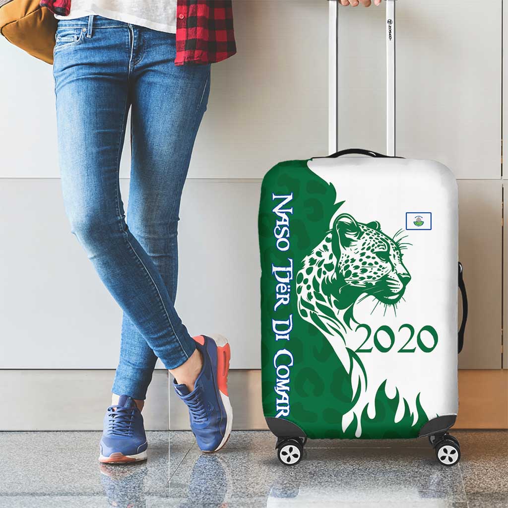 Indigenous Regions of Panama Naso Tjer Di Comarca Luggage Cover with Jaguar Graphic and Green White Territory and Life 2020 - Wonder Print Shop