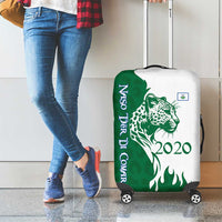 Indigenous Regions of Panama Naso Tjer Di Comarca Luggage Cover with Jaguar Graphic and Green White Territory and Life 2020 - Wonder Print Shop