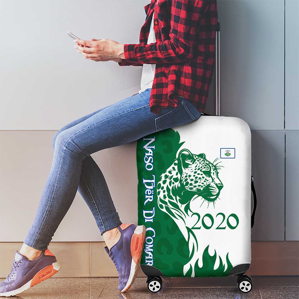 Indigenous Regions of Panama Naso Tjer Di Comarca Luggage Cover with Jaguar Graphic and Green White Territory and Life 2020 - Wonder Print Shop