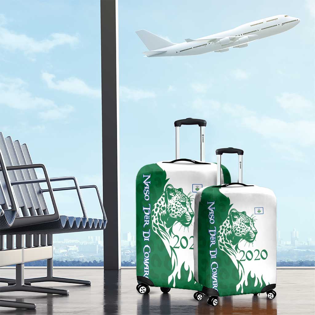 Indigenous Regions of Panama Naso Tjer Di Comarca Luggage Cover with Jaguar Graphic and Green White Territory and Life 2020 - Wonder Print Shop