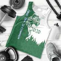 Indigenous Regions of Panama Naso Tjer Di Comarca Men Tank Top with Jaguar Graphic and Green White Territory and Life 2020 - Wonder Print Shop