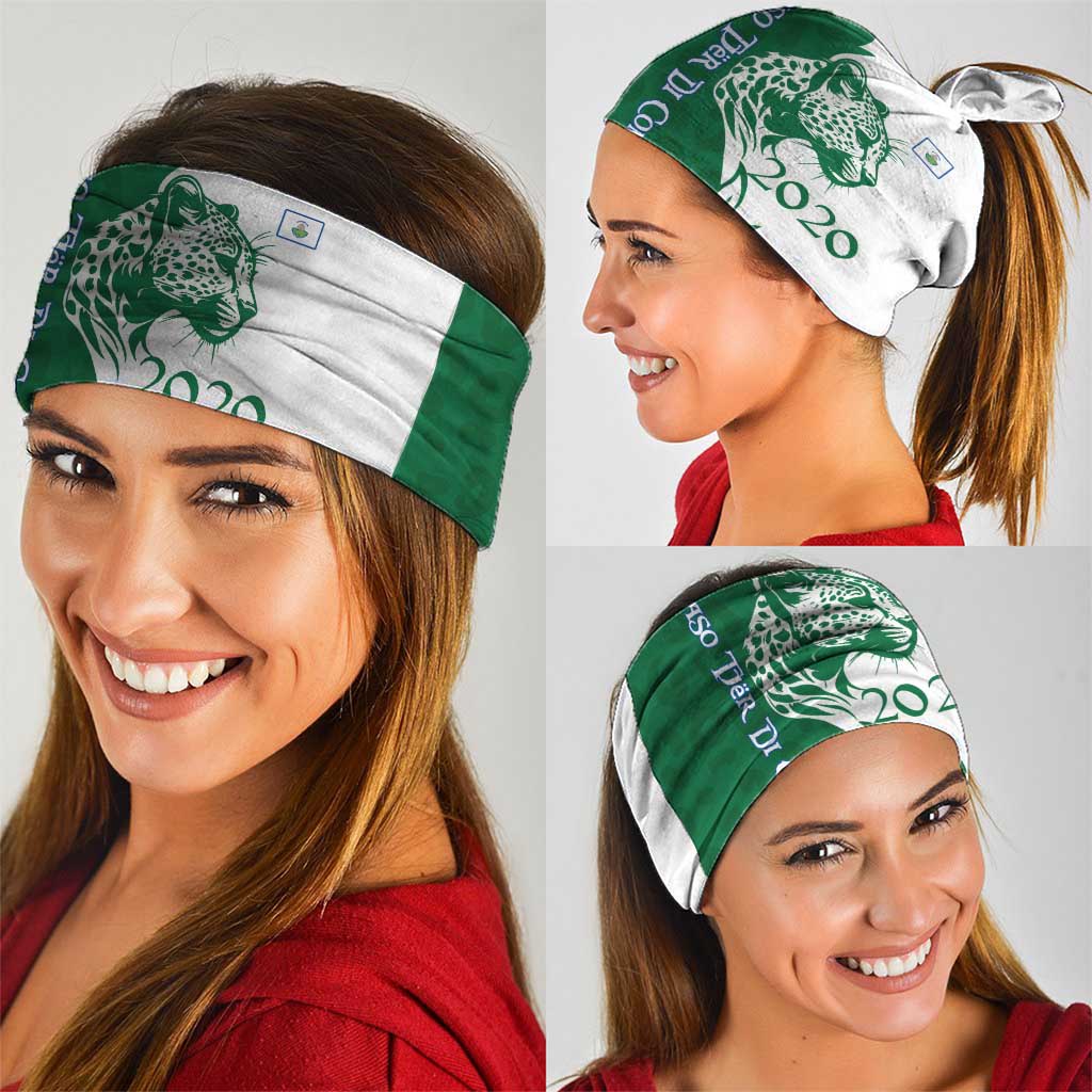 Indigenous Regions of Panama Naso Tjer Di Comarca Neck Gaiter with Jaguar Graphic and Green White Territory and Life 2020 - Wonder Print Shop