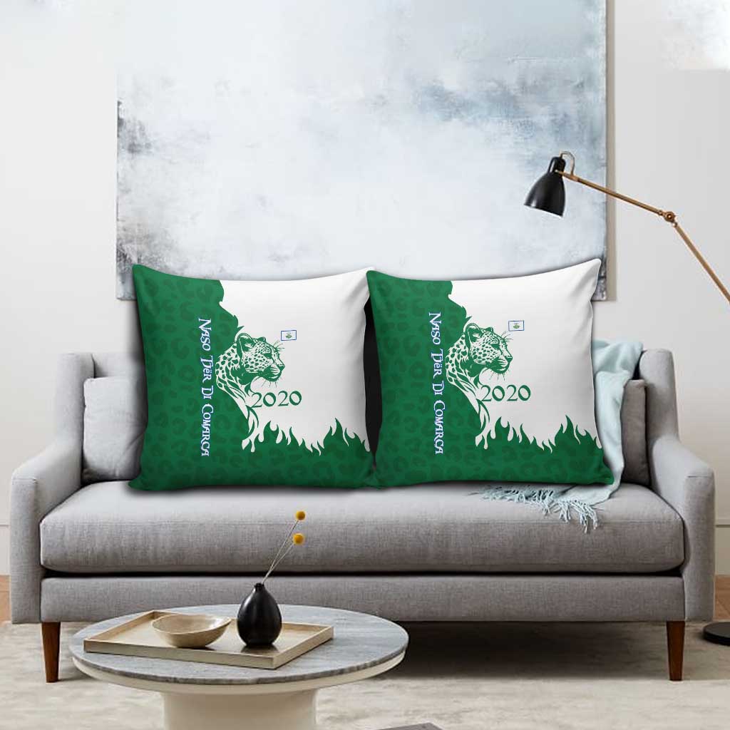 Indigenous Regions of Panama Naso Tjer Di Comarca Pillow Cover with Jaguar Graphic and Green White Territory and Life 2020 - Wonder Print Shop