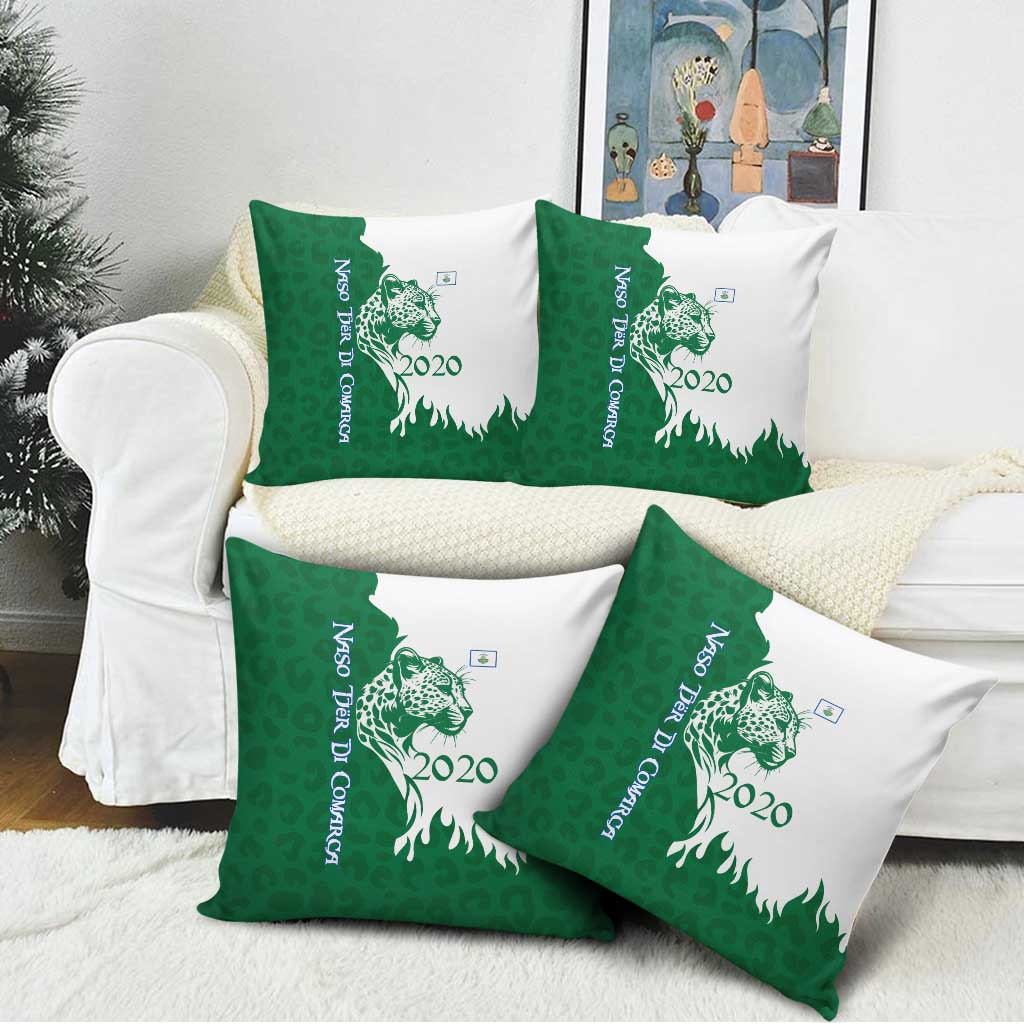 Indigenous Regions of Panama Naso Tjer Di Comarca Pillow Cover with Jaguar Graphic and Green White Territory and Life 2020 - Wonder Print Shop